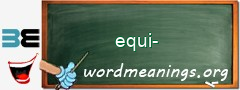 WordMeaning blackboard for equi-